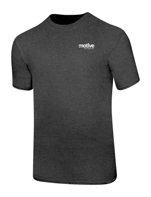 Ring Spun Dark Heather Grey 4.5 oz T-Shirt w/Motive Studio Logo