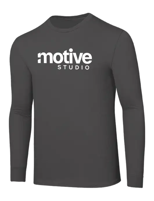 Seriously Soft Dark Grey Long Sleeve T-Shirt w/Motive Studio Logo