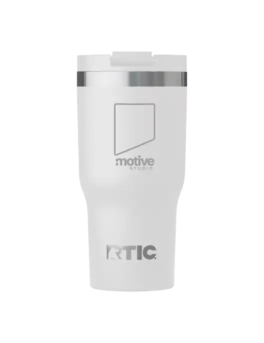 RTIC Essential 30 oz White Tumbler w/Motive Studio Logo