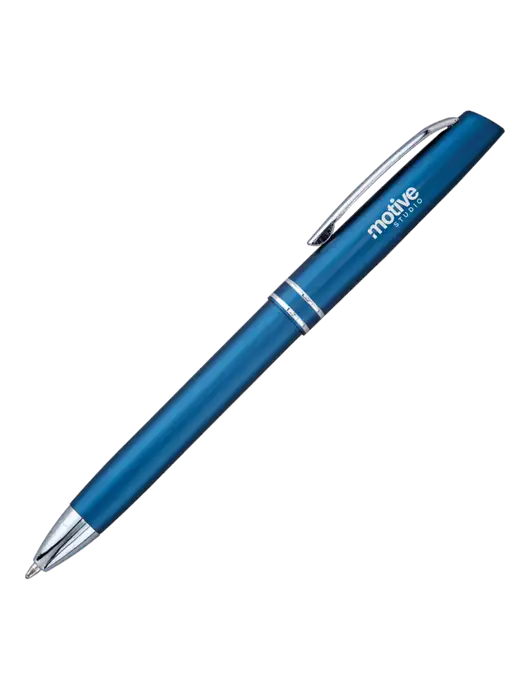 Blue Anguilla Black Ink Pen w/Motive Studio Logo
