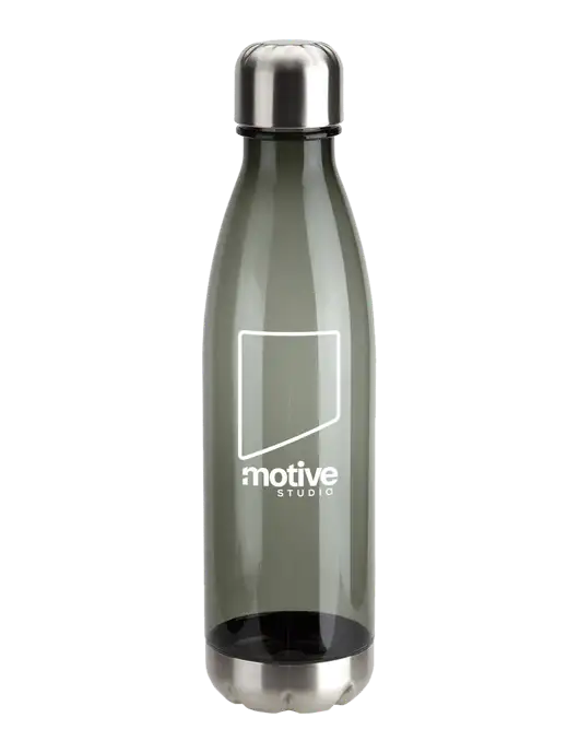 Bayside Tritan Smoke 25 oz Bottle with Stainless Base and Cap w/Motive Studio Logo