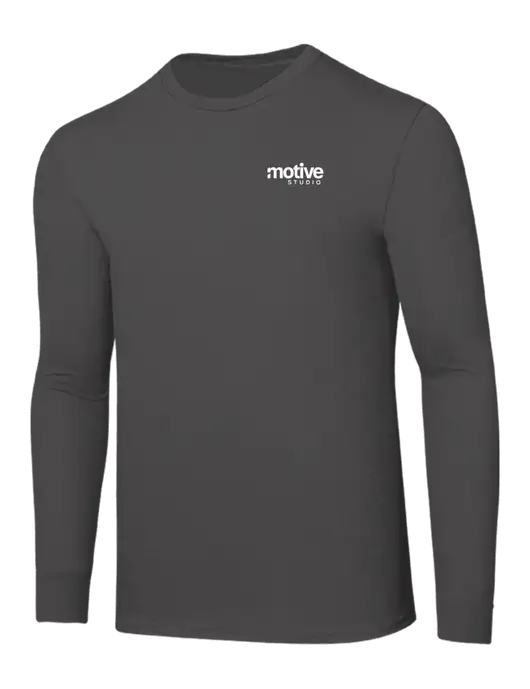 Seriously Soft Dark Grey Long Sleeve T-Shirt w/Motive Studio Logo