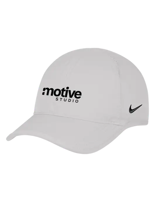 Nike White Featherlight Cap w/Motive Studio Logo