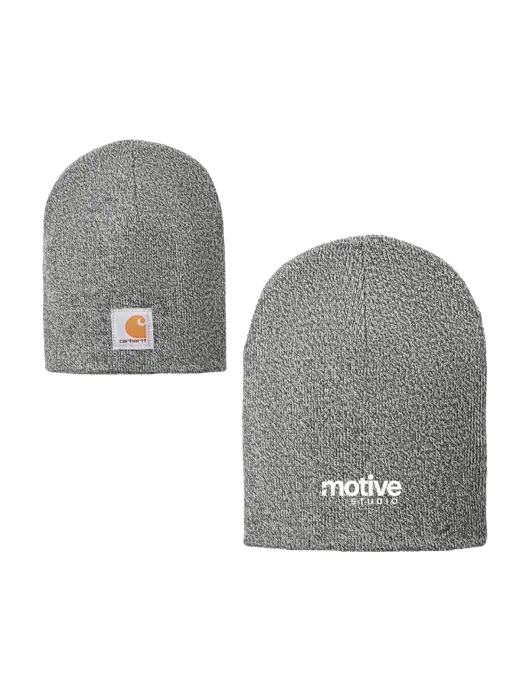 Carhartt Medium Grey Heather Acrylic Knit Hat w/Motive Studio Logo
