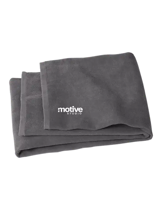 Graphite Beach Towel w/Motive Studio Logo