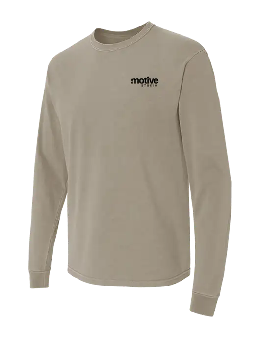 Comfort Colors Garment-Dyed Light Taupe Heavyweight Long Sleeve T-Shirt w/Motive Studio Logo