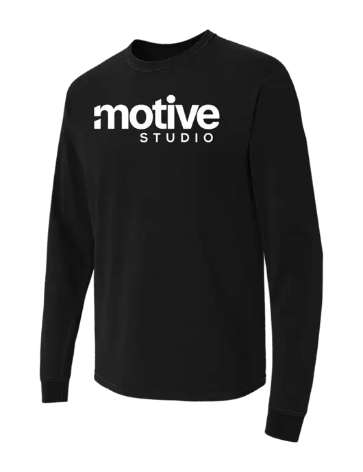 Comfort Colors Garment-Dyed Black Heavyweight Long Sleeve T-Shirt w/Motive Studio Logo