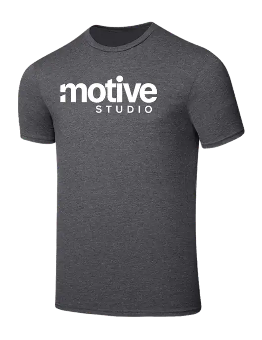 Seriously Soft Heathered Charcoal T-Shirt w/Motive Studio Logo