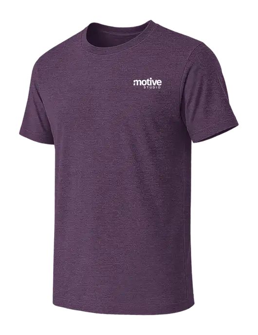 BELLA+CANVAS Heather Purple CVC Short Sleeve Tee w/Motive Studio Logo