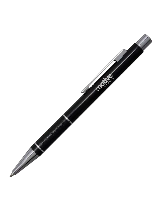 St George Black Pen - Blue Ink w/Motive Studio Logo