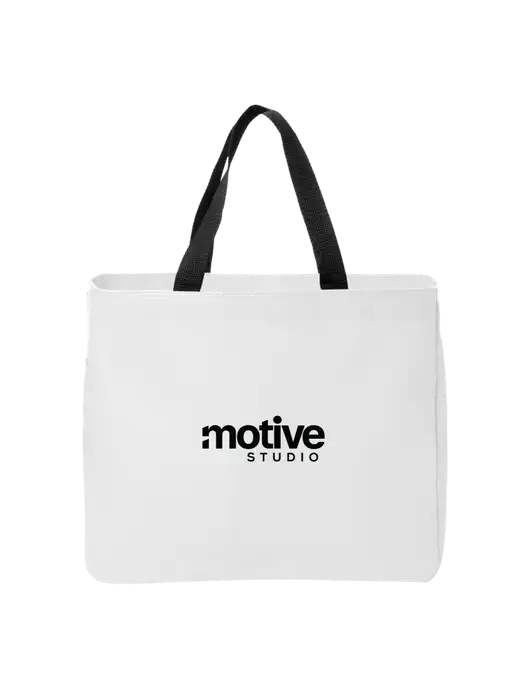 Essential White Tote w/Motive Studio Logo