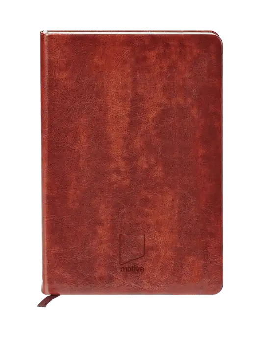 Fabrizio Brown Hard Cover 5.75 x 8.3 Journal w/Motive Studio Logo