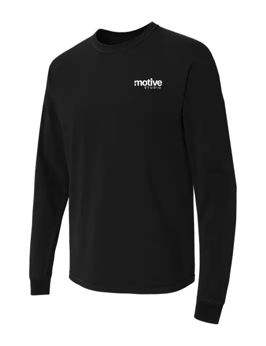 Comfort Colors Garment-Dyed Black Heavyweight Long Sleeve T-Shirt w/Motive Studio Logo