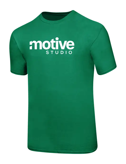 Ring Spun Kelly Green 4.5 oz T-Shirt w/Motive Studio Logo