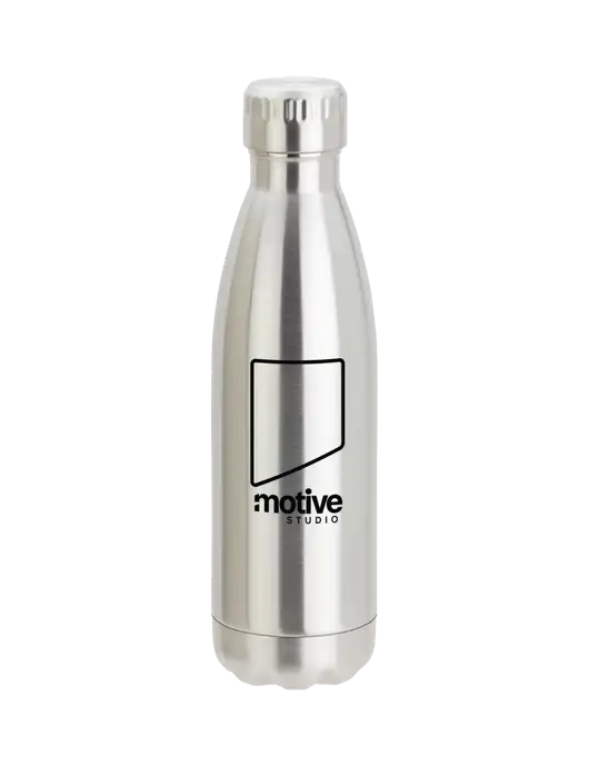 City Go Silver 17 oz Insulated Bottle w/Motive Studio Logo