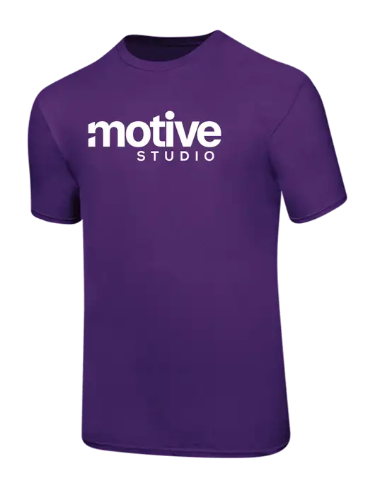 Ring Spun Purple 4.5 oz T-Shirt w/Motive Studio Logo