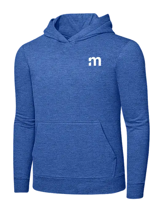 Heather Royal 7.8. oz Ring Spun Hooded Sweatshirt w/m Icon Logo