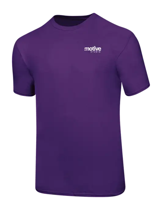Ring Spun Purple 4.5 oz T-Shirt w/Motive Studio Logo