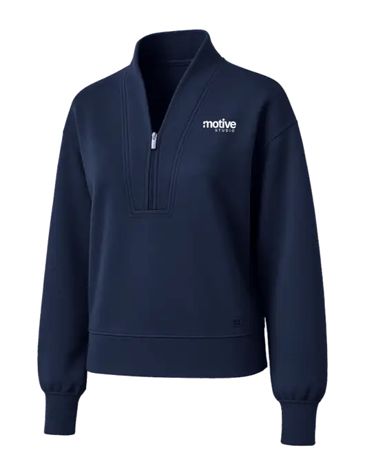 OGIO Womens Dark Navy Transcend 1/4-Zip w/Motive Studio Logo