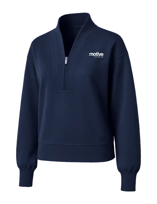 OGIO Womens Dark Navy Transcend 1/4-Zip w/Motive Studio Logo