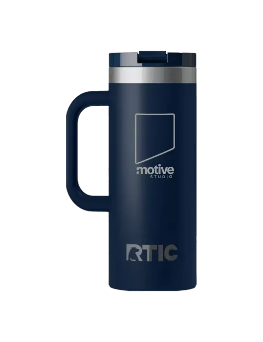 RTIC Road Trip 20 oz Navy Travel Mug w/Motive Studio Logo