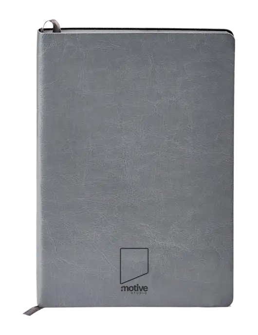 Fabrizio Grey Soft Cover 5.75 x 8.125 Journal w/Motive Studio Logo