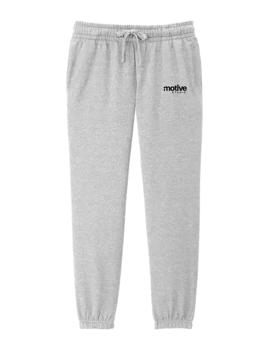 District Womens Light Heather Grey Fleece Sweatpants w/Motive Studio Logo