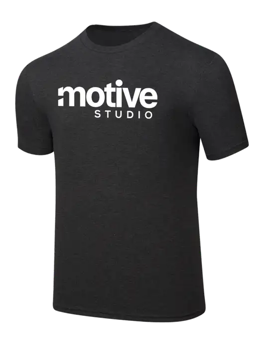 Simply Soft Black Frost 4.5oz  Poly/Combed Ring Spun Cotton T-Shirt w/Motive Studio Logo