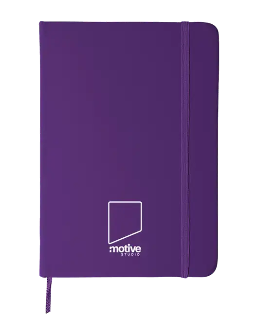 Purple Comfort Touch Bound Journal 5" X 7" w/Motive Studio Logo