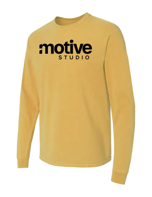 Comfort Colors Garment-Dyed Yellow Gold Heavyweight Long Sleeve T-Shirt w/Motive Studio Logo
