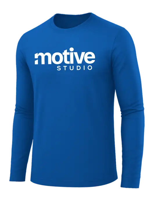 Long Sleeve Royal Blue PosiCharge Competitor Tee w/Motive Studio Logo
