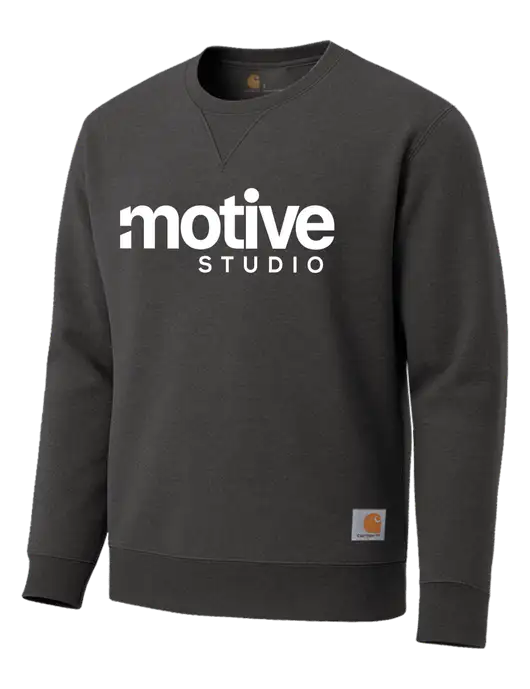 Carhartt Dark Grey Heather Midweight Crewneck Sweatshirt w/Motive Studio Logo