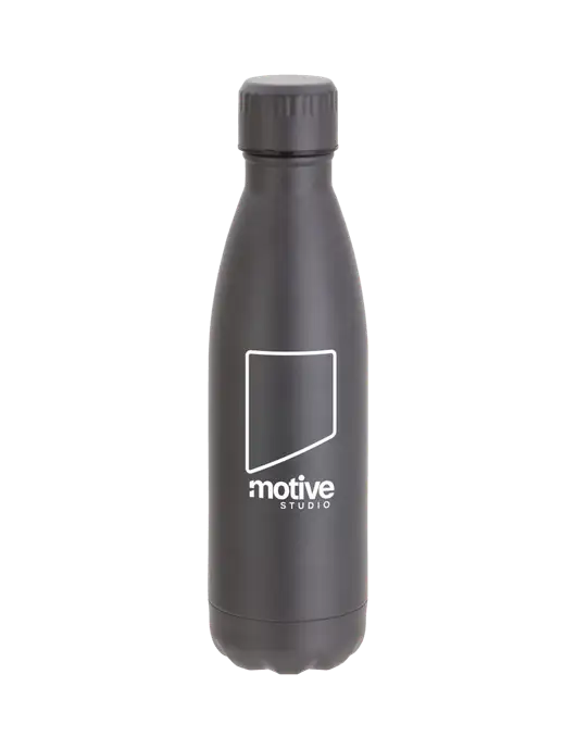 City Go Matte Charcoal 17 oz Insulated Bottle w/Motive Studio Logo