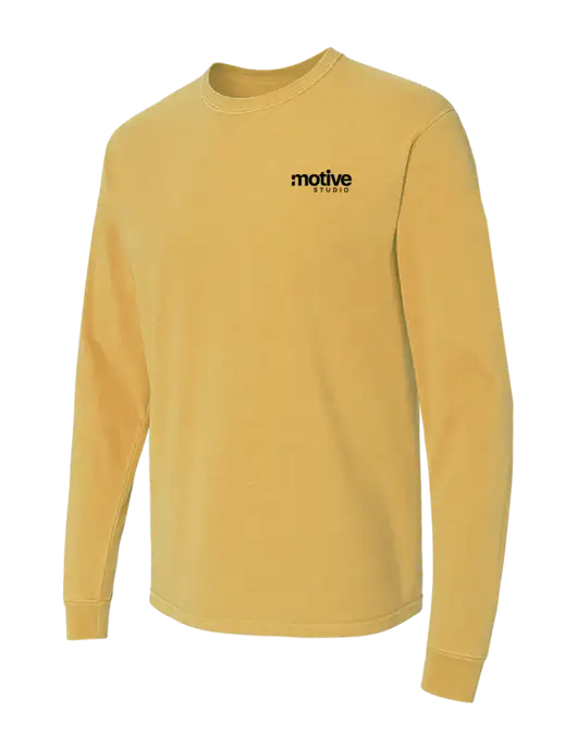 Comfort Colors Garment-Dyed Yellow Gold Heavyweight Long Sleeve T-Shirt w/Motive Studio Logo