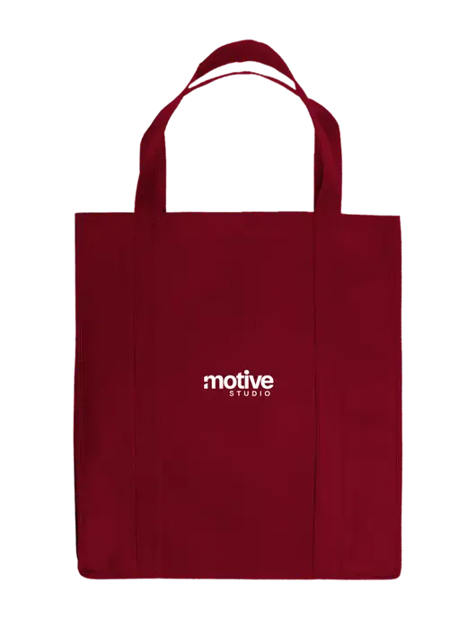 Eco Reusable Jumbo Maroon Shopping Bag w/Motive Studio Logo