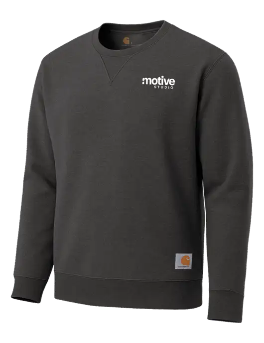 Carhartt Dark Grey Heather Midweight Crewneck Sweatshirt w/Motive Studio Logo