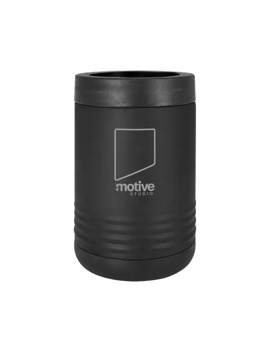 Polar Camel 12 oz Powder Coated Black Vacuum Insulated Beverage Holder w/Motive Studio Logo