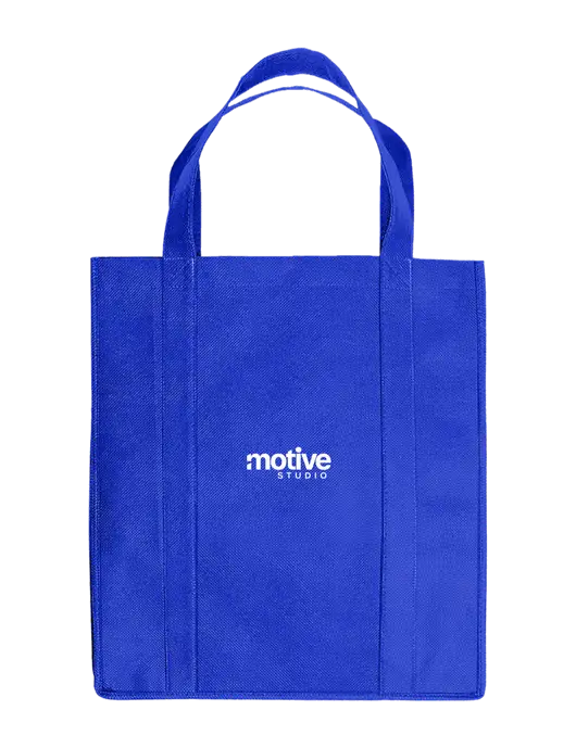 Eco Reusable Jumbo Royal Shopping Bag w/Motive Studio Logo