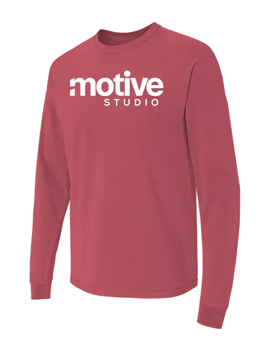 Comfort Colors Garment-Dyed Light Maroon Heavyweight Long Sleeve T-Shirt w/Motive Studio Logo
