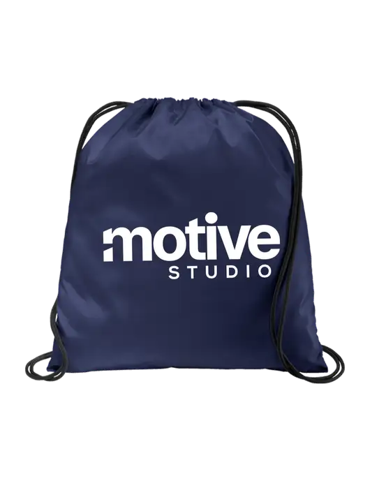 Drawstring  True Navy Cinch Pack w/Motive Studio Logo