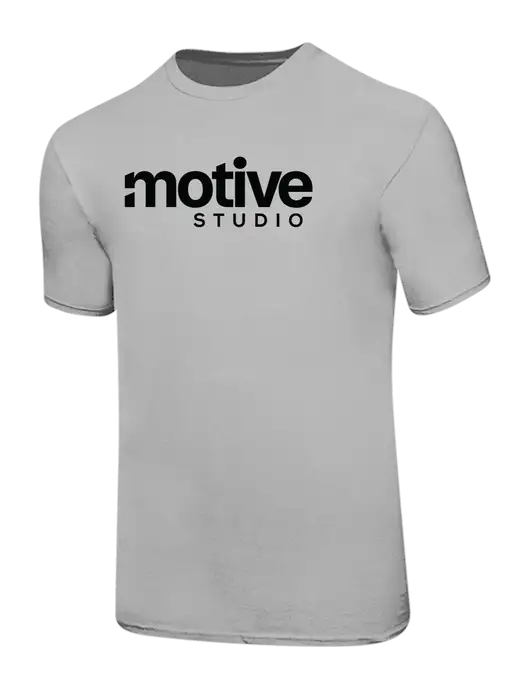 Ring Spun Silver 4.5 oz T-Shirt w/Motive Studio Logo