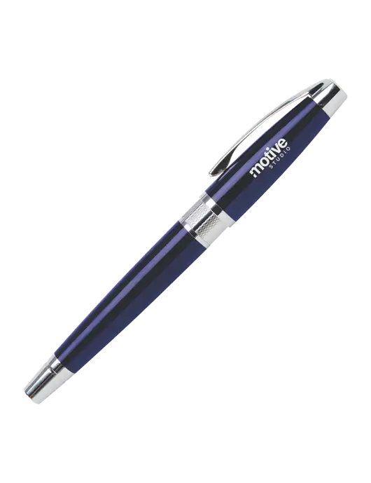 Masscotti Navy Rollerball Pen - Black Ink w/Motive Studio Logo