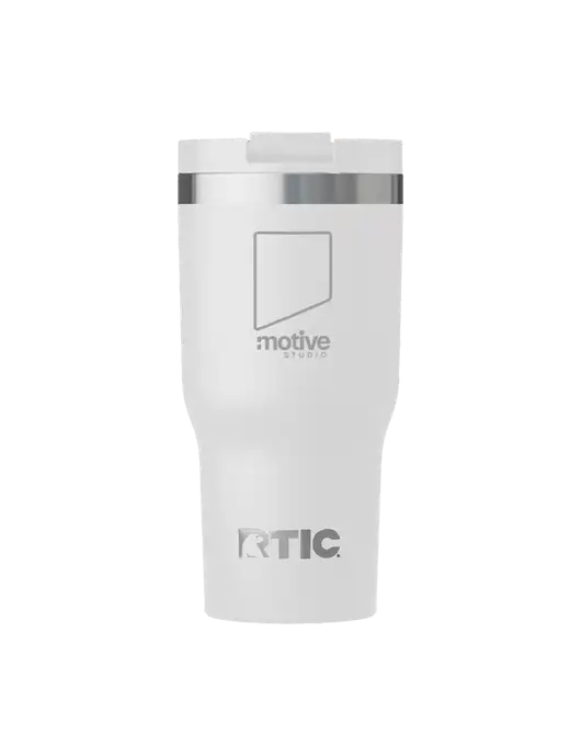 RTIC Essential 20 oz White Tumbler w/Motive Studio Logo