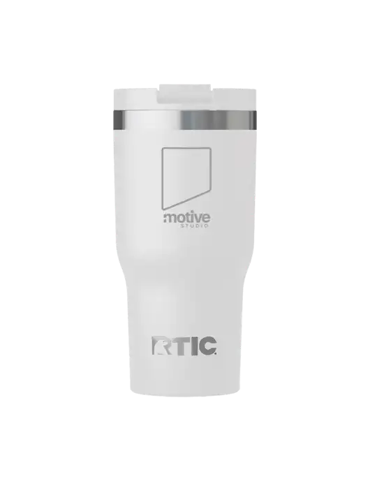 RTIC Essential 20 oz White Tumbler w/Motive Studio Logo