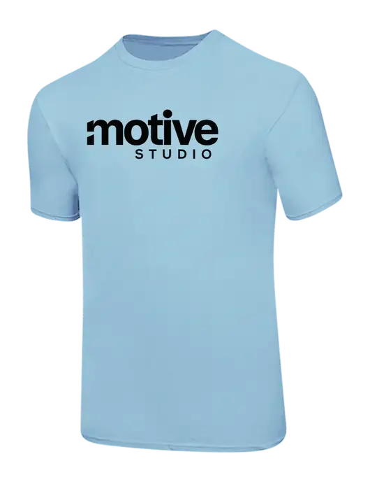 Ring Spun Light Blue 4.5 oz T-Shirt w/Motive Studio Logo