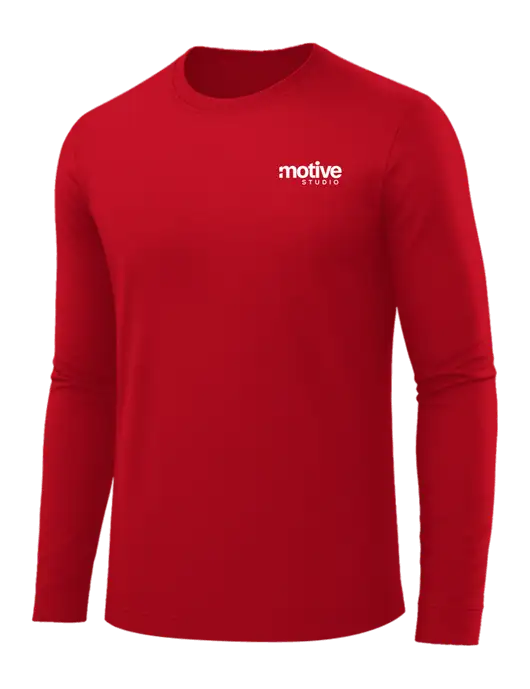 Long Sleeve Red PosiCharge Competitor Tee w/Motive Studio Logo