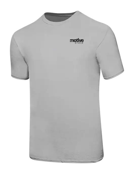 Ring Spun Silver 4.5 oz T-Shirt w/Motive Studio Logo