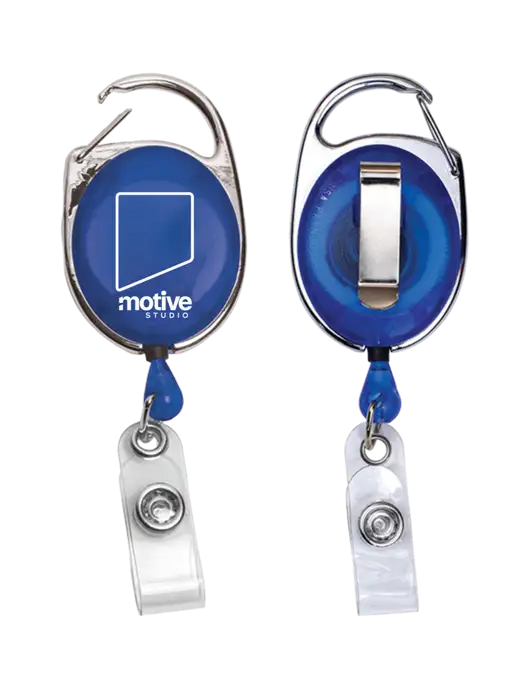Royal Carabiner Style Badge Reel and Badge Holder w/Motive Studio Logo