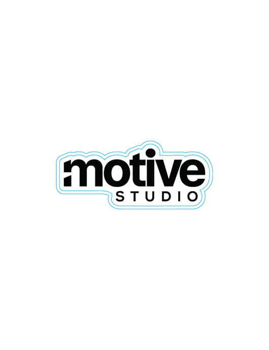Medium Decal (approx 5.5 in wide) w/ Motive Studio Logo 