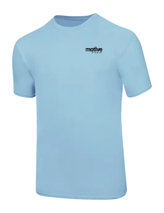 Ring Spun Light Blue 4.5 oz T-Shirt w/Motive Studio Logo